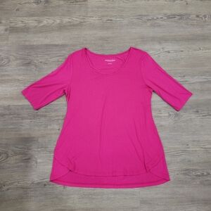 Soft Surroundings Women's Pink Crew Neck Blouse Size Large